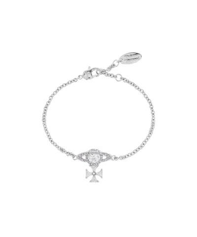 Vivienne Westwood Mila Embellished Bracelet In Brown