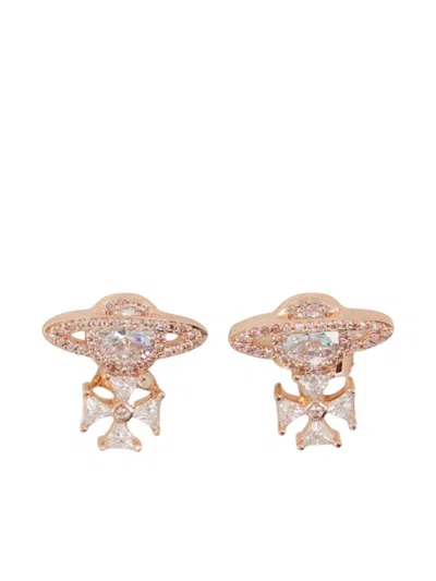 Vivienne Westwood Mila Orb Cross Earrings In Pink