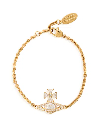 Vivienne Westwood Mila Orb Pavé Bracelet In Gold