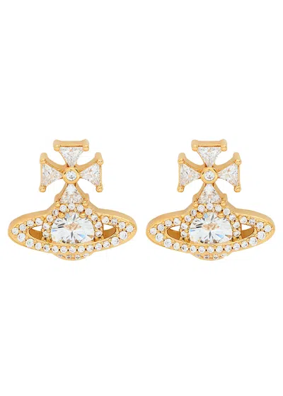 Vivienne Westwood Mila Pavé Stud Earrings In Gold