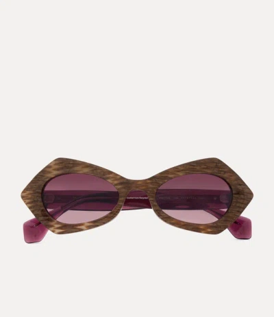Vivienne Westwood Milano Sunglasses Marble Acetate Women In Brown