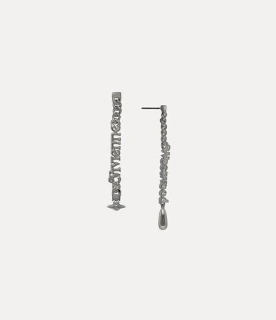 Vivienne Westwood Millicent Earrings Silver Swarovski Crystals Women In Metallic