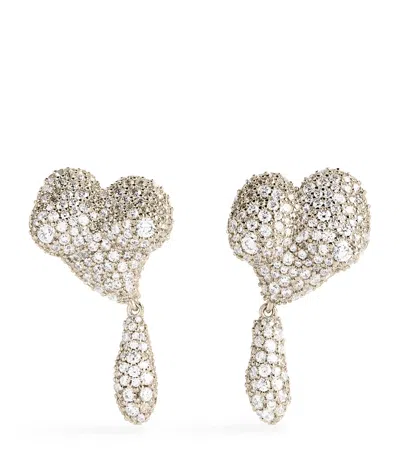 Vivienne Westwood Mimosa Pavé Earrings In Silver
