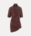 Vivienne Westwood Ming Polo Dress Striped Jacq. Piquet Red / Black Xl Women In Multi
