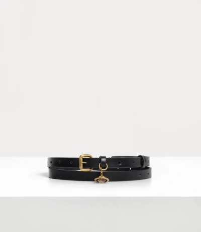 Vivienne Westwood Mini Alex Charm Belt Vacchetta Leather Black One Size Women