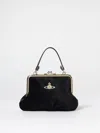 Vivienne Westwood Granny Frame Orb Velvet Tote Bag In Black