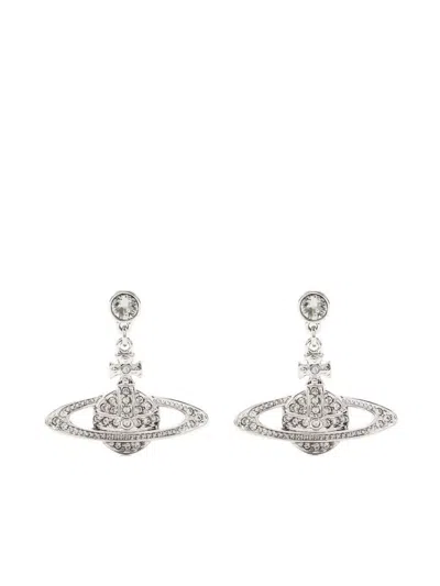Vivienne Westwood Mini Bas Orb-plaque Brass Earrings In Metallic