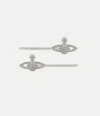Vivienne Westwood Mini Bas Relief Bobby Pin Pair Silver Cubic Zirconia Unisex In Silver