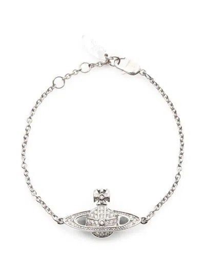 Pre-owned Vivienne Westwood Mini Bas Relief Bracelet In Silver