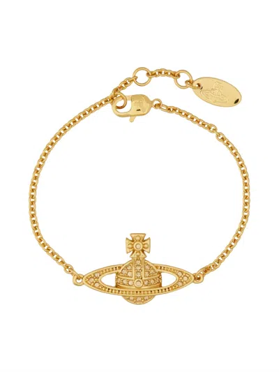 Vivienne Westwood Mini Bas Relief Chain Bracelet In Gold