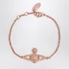 Vivienne Westwood Mini Bas Relief Chain Bracelet In Rose Gold