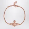 Vivienne Westwood Mini Bas Relief Chain Bracelet In Rose Gold