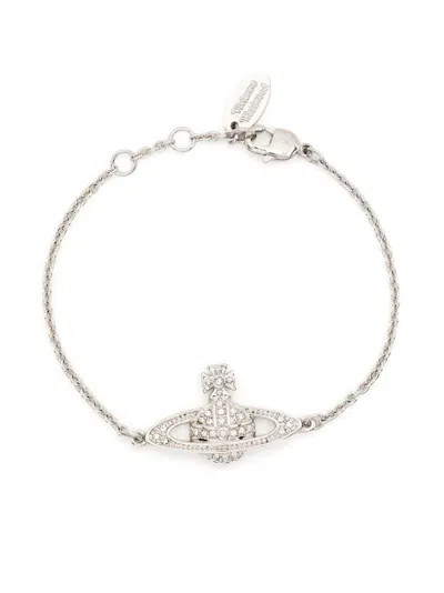 Vivienne Westwood Mini Bas Relief Chain Bracelet In Silver