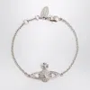 Vivienne Westwood Mini Bas Relief Chain Platinum Bracelet