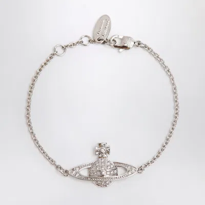 Vivienne Westwood Mini Bas Relief Chain Platinum Bracelet