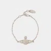 Vivienne Westwood Mini Bas Relief Chain Platinum Bracelet In Metallic