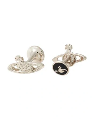 Vivienne Westwood Mini Bas Relief Cufflinks Man Cufflinks And Tie Clips Silver Size - Brass, Crystal