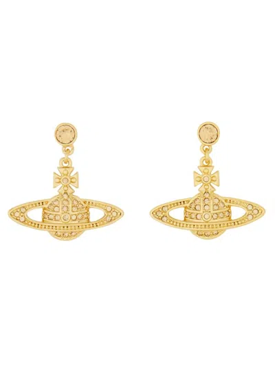 Vivienne Westwood Mini Bas Relief Drop Earrings In Gold