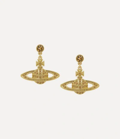 Vivienne Westwood Mini Bas Relief Drop Earrings Goldlight-colorado-topaz Brass Women
