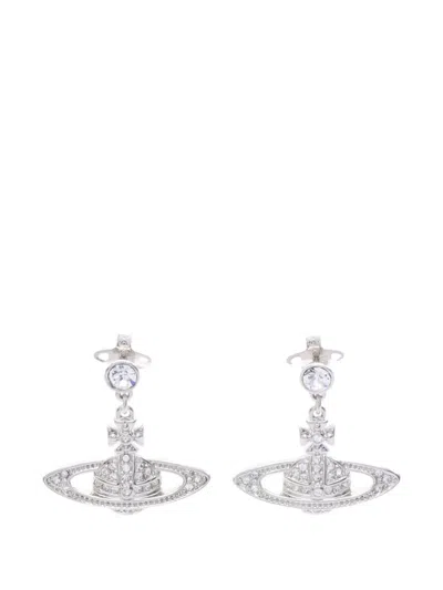 Pre-owned Vivienne Westwood Mini Bas Relief Drop Earrings In Silver