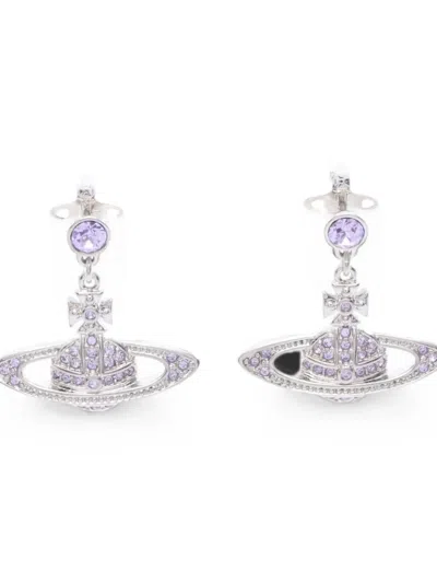 Pre-owned Vivienne Westwood Mini Bas Relief Drop Earrings In Silver