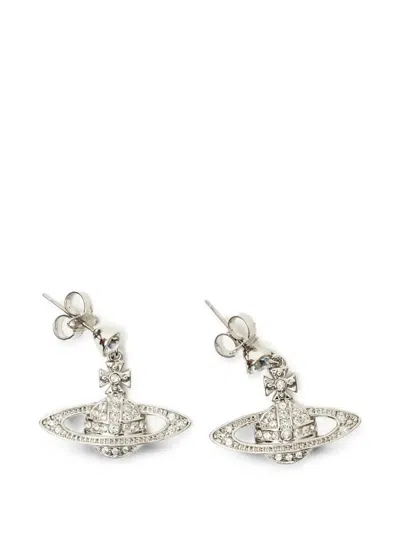 Vivienne Westwood Mini Bas Relief Drop Earrings In Silver