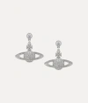 Vivienne Westwood Mini Bas Relief Drop Earrings Silver Cubic Zirconia Women In Silver