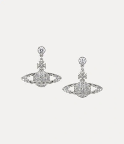 Vivienne Westwood Mini Bas Relief Drop Earrings Silver Cubic Zirconia Women
