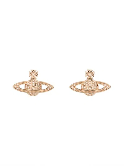 Vivienne Westwood Mini Bas Relief Earrings In Gold
