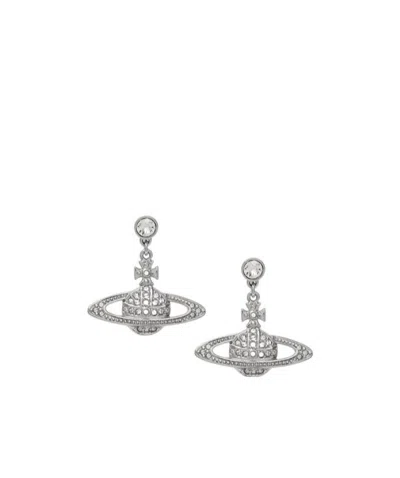 Vivienne Westwood Mini Bas Relief Earrings In Gray