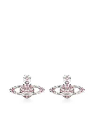 Vivienne Westwood Mini Bas Relief Earrings In Silver