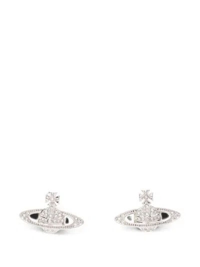 Pre-owned Vivienne Westwood Mini Bas Relief Earrings In Silver