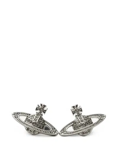 Vivienne Westwood Mini Bas Relief Earrings In Silver