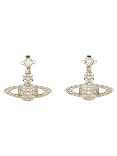 Vivienne Westwood Mini Bas Relief Earrings In Silver