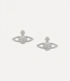 Vivienne Westwood Mini Bas Relief Earrings Silver Cubic Zirconia Women In Silver