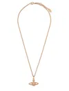 Vivienne Westwood Mini Bas Relief Pendant Necklace In Gold In Pink