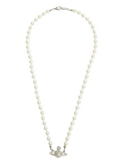 Vivienne Westwood Mini Bas Relief Necklace In White