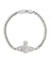 Vivienne Westwood Mini Bas Relief Orb Bracelet In Silver