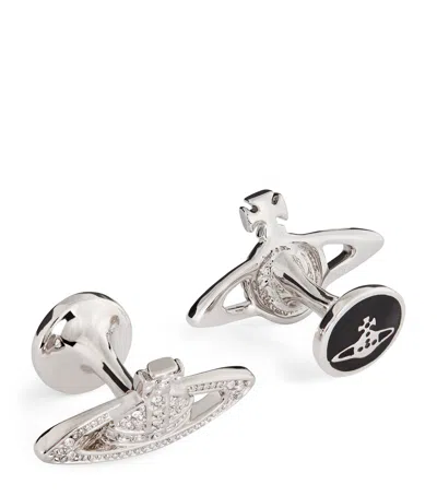 Vivienne Westwood Mini Bas Relief Orb Cufflinks In Metallic