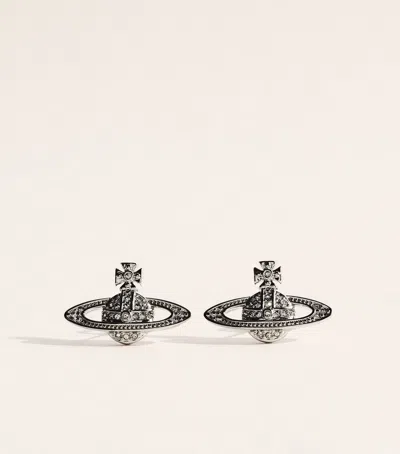 Vivienne Westwood Mini Bas Relief Orb Earrings In Black