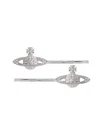 Vivienne Westwood Mini Bas Relief Orb Hair Clip In Silver
