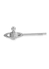 Vivienne Westwood Mini Bas Relief Orb Hair Clip In Silver