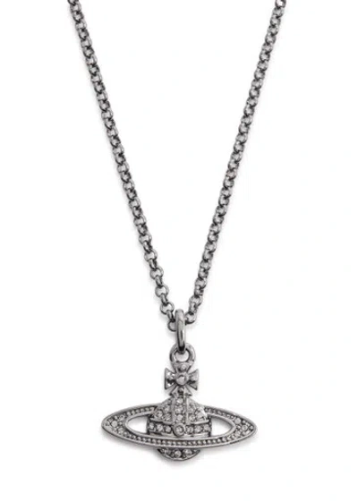 Vivienne Westwood Mini Bas Relief Orb Necklace In Metallic