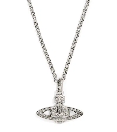 Vivienne Westwood Mini Bas Relief Orb Necklace In Silver