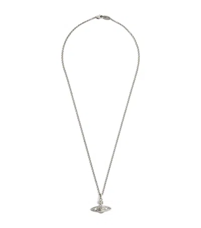Vivienne Westwood Mini Bas Relief Orb Necklace In Silver