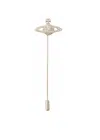 Vivienne Westwood Mini Bas Relief Orb Pavé Tie Pin In Silver