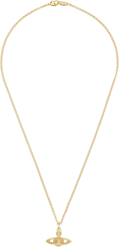 Vivienne Westwood Mini Bas Relief Orb Pendant Necklace In Gold