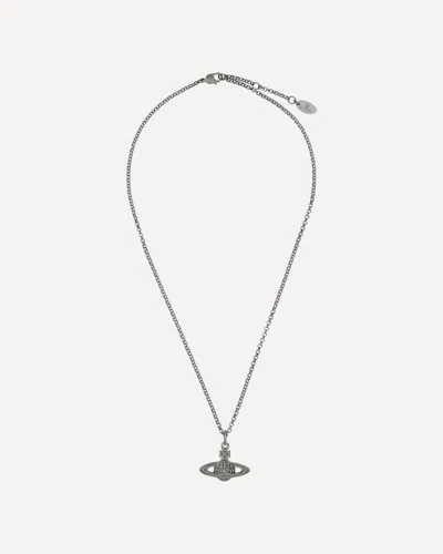 Vivienne Westwood Mini Bas Relief Orb Pendant Necklace In Silver
