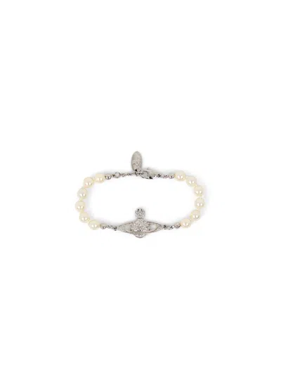 Vivienne Westwood Mini Bas Relief Pearl Bracelet In Multi