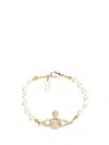 Vivienne Westwood Mini Bas Relief Pearl Jewelry Gold In Gold